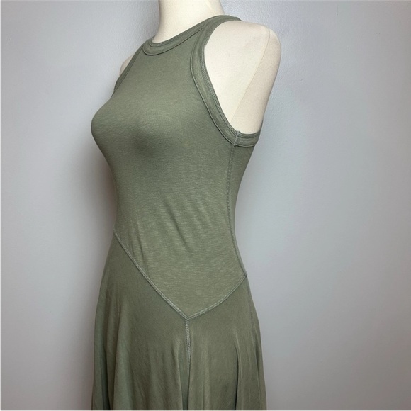 Aerie Tank Asymmetric Midi Dress Green Fit & Flare Cotton Blend Size XS 2024 - Picture 3 of 13